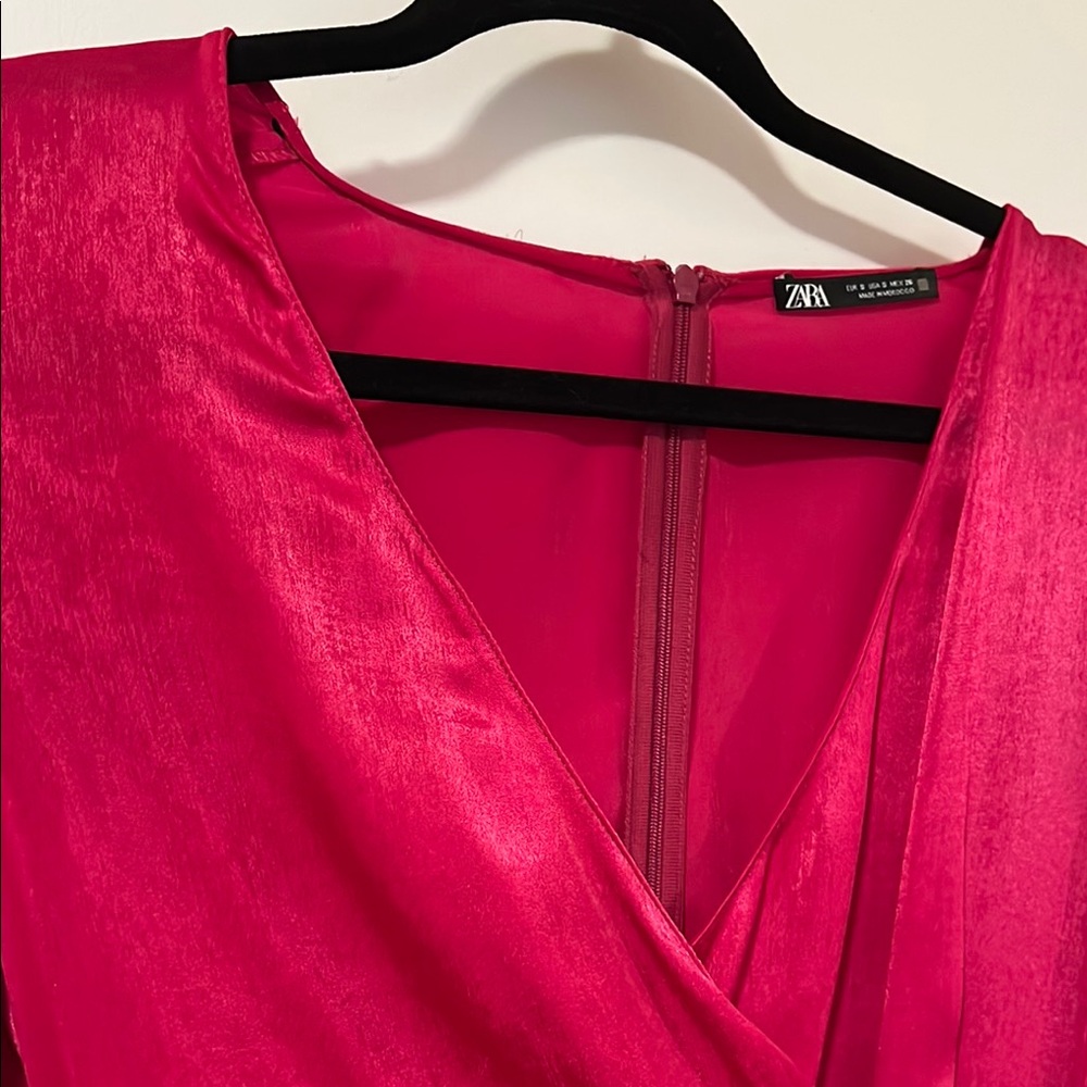 Chic Pink (Raspberry Color) Wrap Dress - Picture 5 of 10